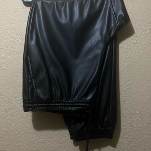 Black leather pants